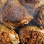 BBQ glazed chicken thighs with braaied baby gem lettuce