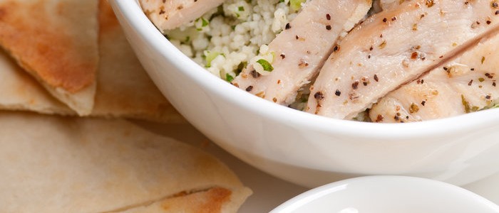 Cauli Rice Tabbouleh with Feta and Chicken