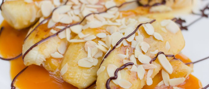 Cinnamon Smoked Bananas with Salted Caramel1