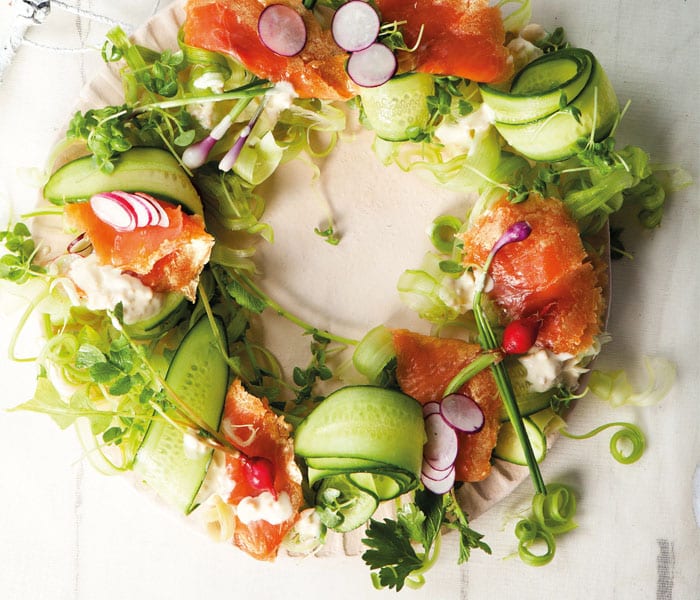 Gold Oak Smoked Trout Salad Wreath