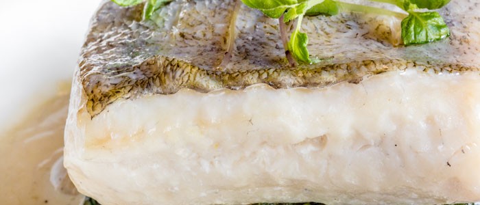 Pan seared hake apple beurre blanc and crispy potatoes