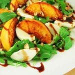 Peach Salad with Mozzarella Almonds and Prosciutto 700x489