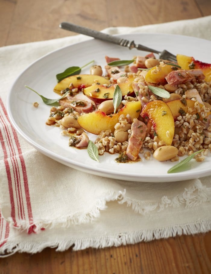 Pearled Wheat Salad with Kassler Beans Fruit