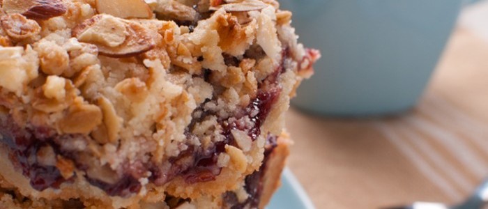 Raspberry and almond bars 700x489