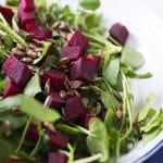 Roasted Beetroot Mushroom Goats Cheese Salad