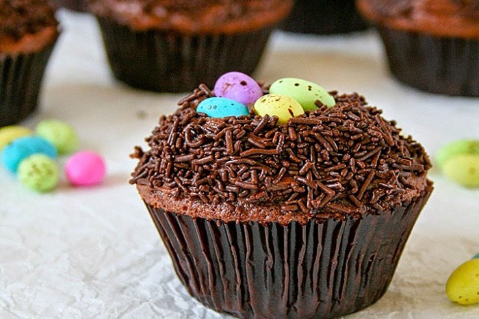 chocolate easter nest cupcakes 700x490