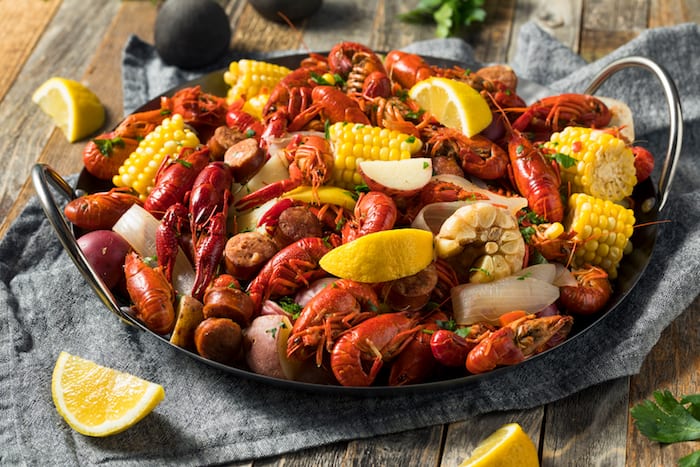 cajun food crawfish plate