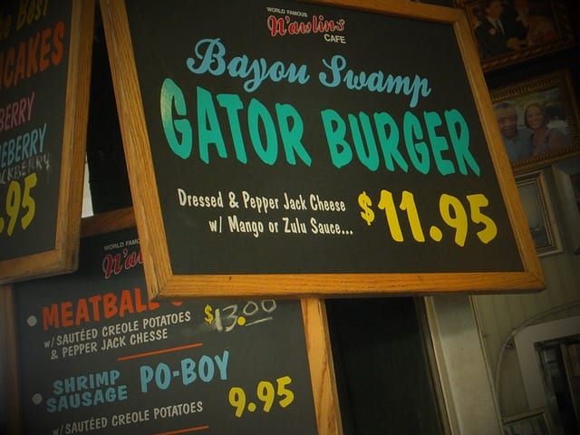 cajun food gator burger french quarter